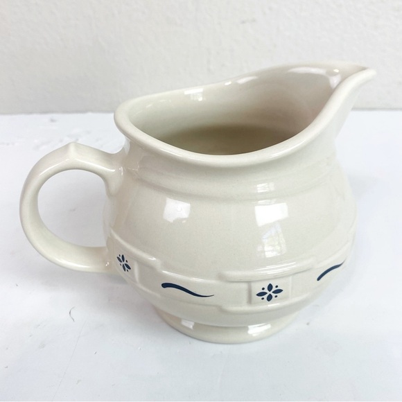 Longaberger Blue Basket Weave Woven Traditions Creamer Pitcher - Picture 3 of 7